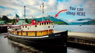 VINTAGE TUGBOAT converted to AirBnB  Boat Tour