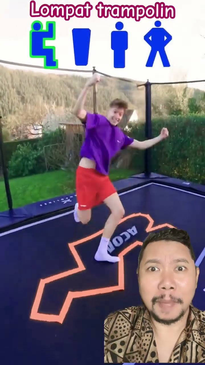 TANTANGAN LOMPAT TRAMPOLIN!!!?? #trampoline #parkour #challenge #frontflip #funny