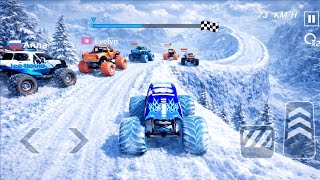 Monster truck In Snow Road 🥶 Impossible Stunt Racing Game 🎮 3D Gameplay with Another #videogame  screenshot 3