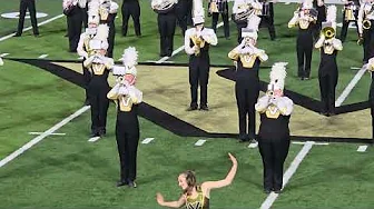 20250920 Drone light show with Spirit of Gold at Vandy. 
