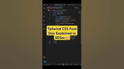 Tailwind CSS Font Size Classes Explained in 30 Seconds 🔥 | Quick Web Dev Tip