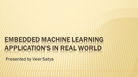 Embedded Machine learning application