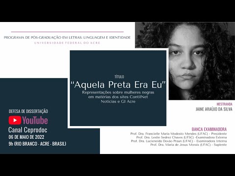 Defesa de Dissertação por Jaine Araújo da Silva