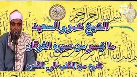 الشيخ عمرو السعيد القارئ بجمهورية مصر العربية تلاوه نادره