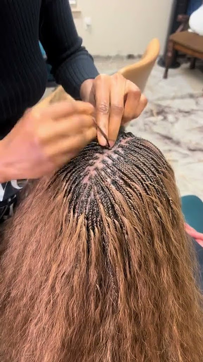 Micro braids with human hair  #microbraids #humanhairbraids
