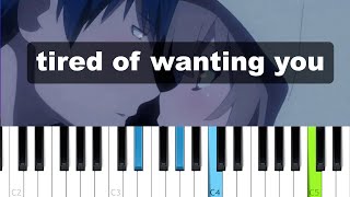 Video thumbnail of "BoyWithUke - Tired of Wanting You  (Piano tutorial)"