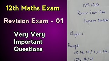 TN 12th Mathematics | Revision Exam 1| Important questions?| Tamil | Tamil medium | Question Paper