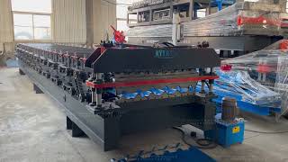 The Europe popular double deck trapezoidal roofing sheet roll forming machine