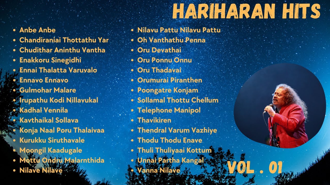 Best of Hariharan Tamil Hits  Hariharan 90s Tamil Songs     