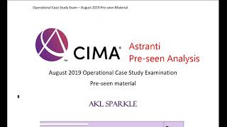 CIMA OCS August 2019 - AKL Sparkle - Pre-seen Analysis
