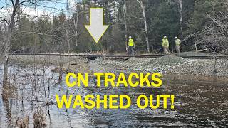 Flooding On Menominee River, 5 Flood Gates Opened & Canadian National Railroad Tracks Washed Out