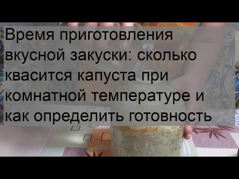 Время приготовления вкусной закуски: сколько квасится капуста при комнатной температуре и как опре.