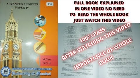 IDOL  M.com part 2 | Mcq | advance Auditing | full book explained in 1 video less than 2 hours