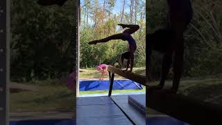 Gymnastics - Back tuck on beam