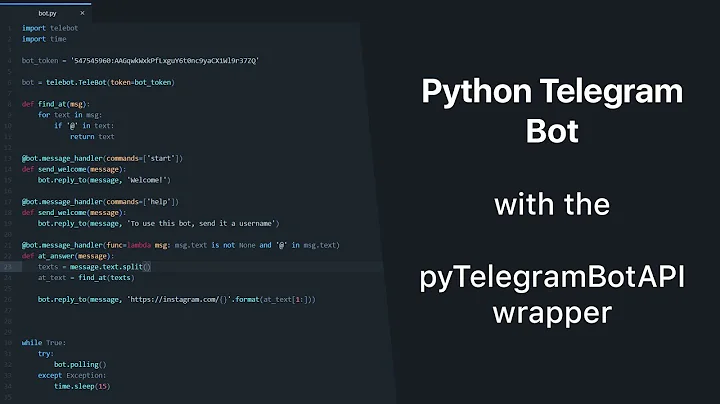 Python Telegram Bot with pyTelegramBotAPI