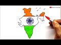 Independent day drawing  india map painting  eshan drawing