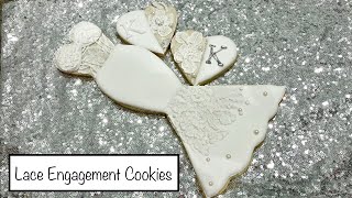 How to Decorate a Lace Wedding Dress Cookie | Monogram Engagement Cookies | Pricing Sugar Cookies