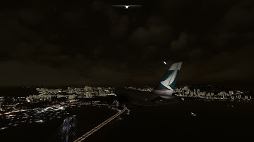 MSFS - Inibuilds A310 night landing at Kai Tak