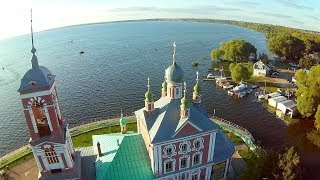 Плещеево озеро, полёт над городом Переславль-Залесский