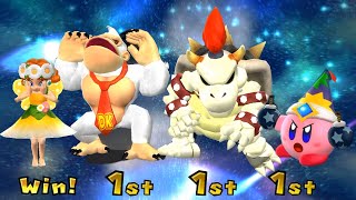 Mario Party 9 Minigame - Daisy Vs Donkey Kong Vs Bowser Vs Kirby