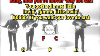 Slow down Beatles best karaoke instrumental lyrics chords cover chords