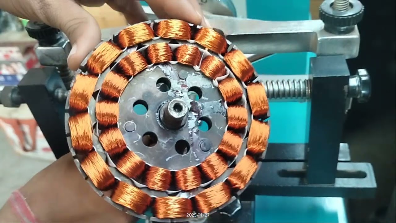 Running Coil winding part E/ Part 5 / celling fan Stator Winding  