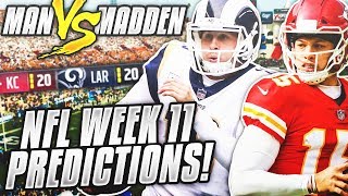 Predicting Every Week 11 NFL Winner.... DO YOU AGREE | Man vs Madden 2018