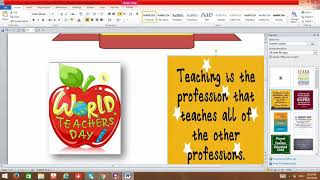 MS WORD 2010 ( ADVANCED FORMATTING ) - World Teachers Day 2020