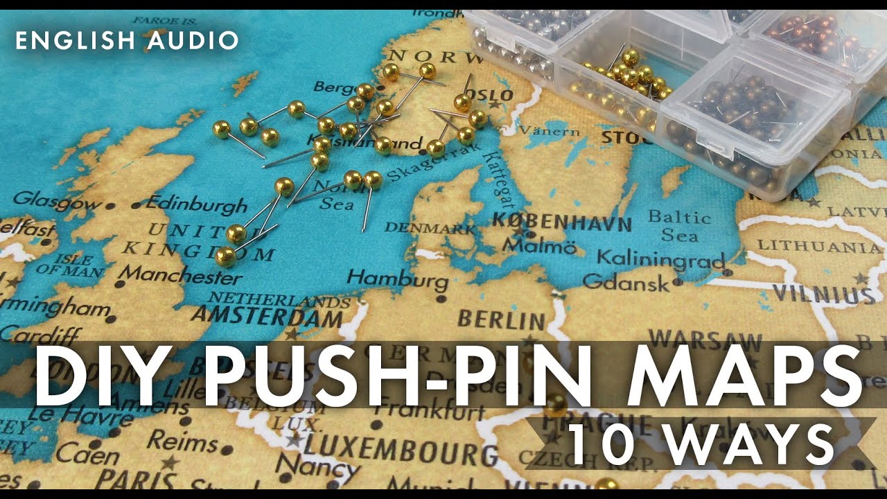 Diy push pin map = frame + foamboard + map print