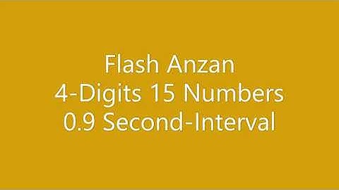 Flash Anzan 4 Digits 15 Numbers 0.9 Second Interval