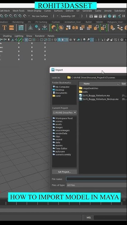 How to import file in maya - YouTube