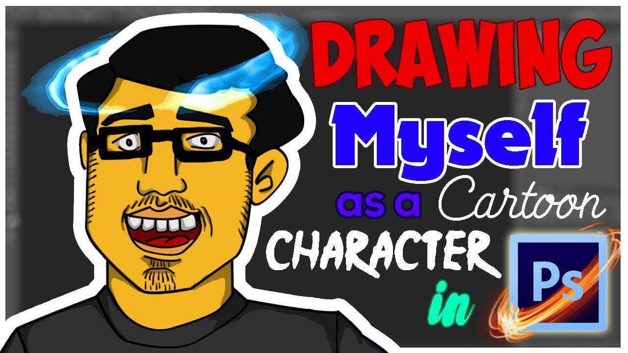 Drawing Myself as a Cartoon Character in Photoshop || Sukki's Fun
