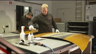 The production process of the 911 Turbo S Exclusive Series – Front Bonnet.