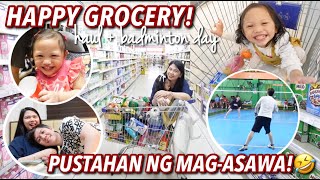 PUSTAHAN NG MAG-ASAWA! HAPPY GROCERY + BADMINTON DAY! | VLOG249 Candy Inoue♥️