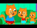 Família de Gatos - Teatro De Fantoches Infantis Desenho Animado em Português Brasil