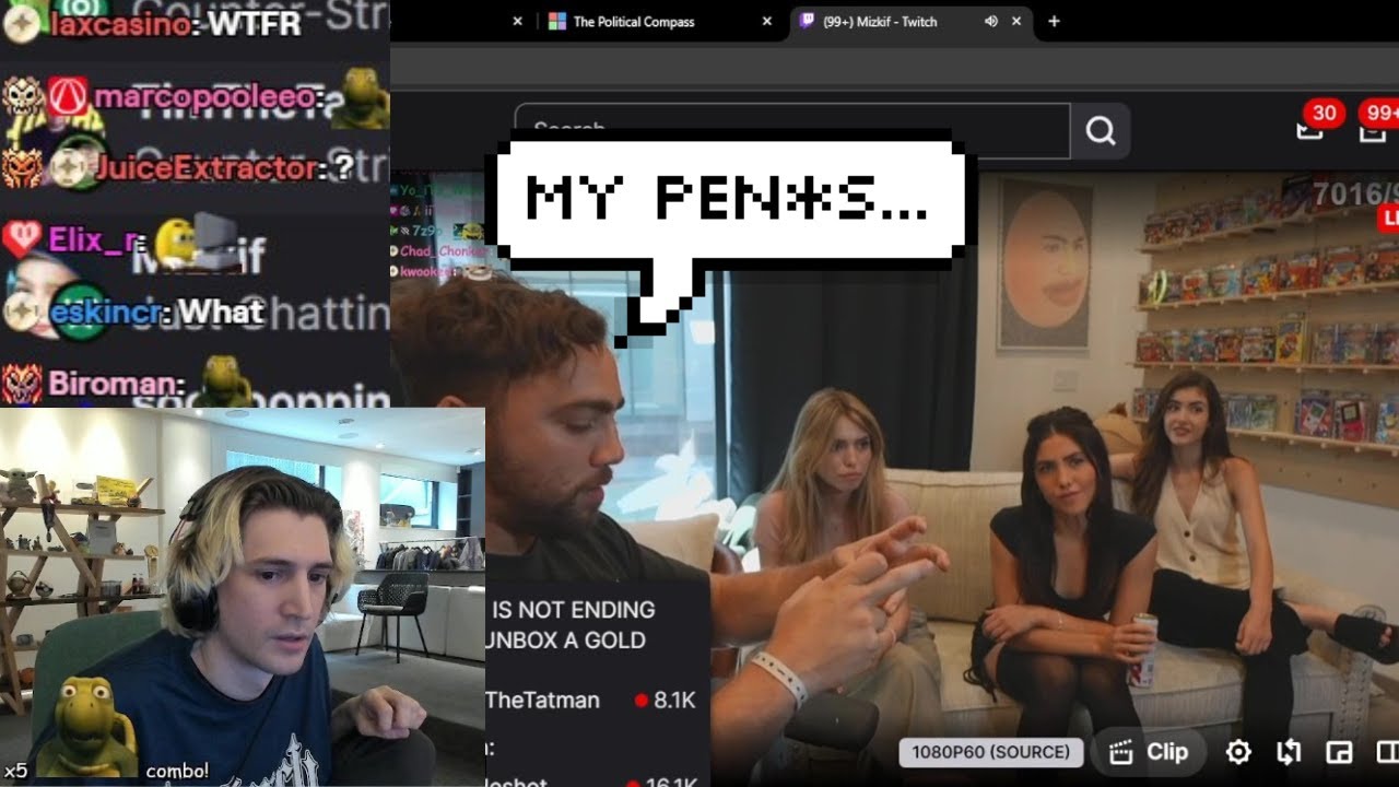 xQc Clicks on Mizkif's Stream at The Worst Time Possible...