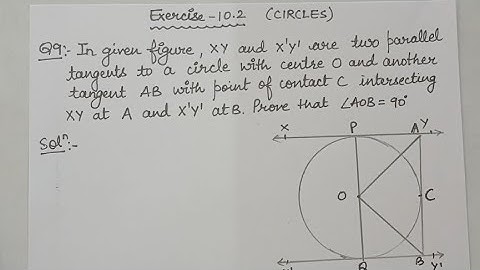Exercise 10.2 (Q9) #Class 10 #mathematics  #circles
