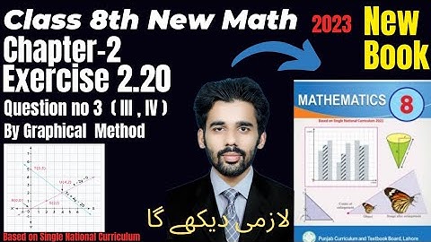 Ex 2.20 Question no 3 (III,IV) Class 8th Math New Book 2023|| By Graphical Method||SNC