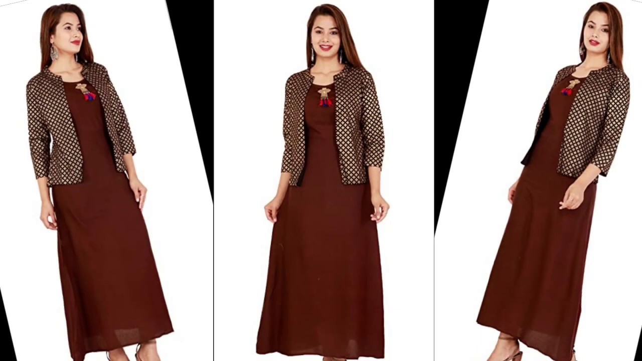 Long straight Jecket kurti trendy Stylist fashion design with awesome