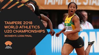 Women's 100m Final - World Athletics U20 Championships Tampere 2018