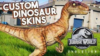 EXCLUSIVE: CUSTOM DINOSAUR SKINS IN GAME!! MODS WORK | Jurassic World: Evolution Modding Update
