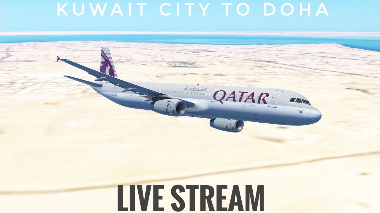 Infinite flight global: Kuwait City to Doha Qatar A321-200 live stream