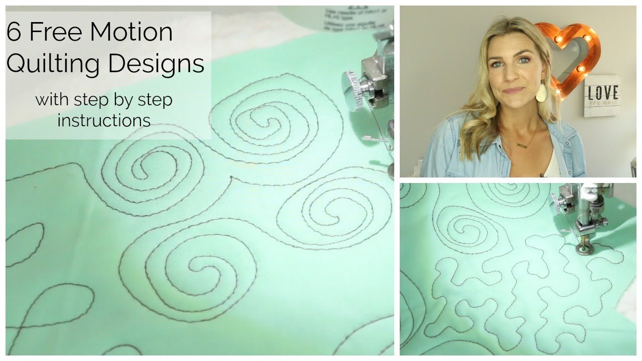 6 Simple Free Motion Quilting Design Tutorials 