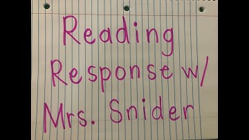 Reading Response Video Tutorial