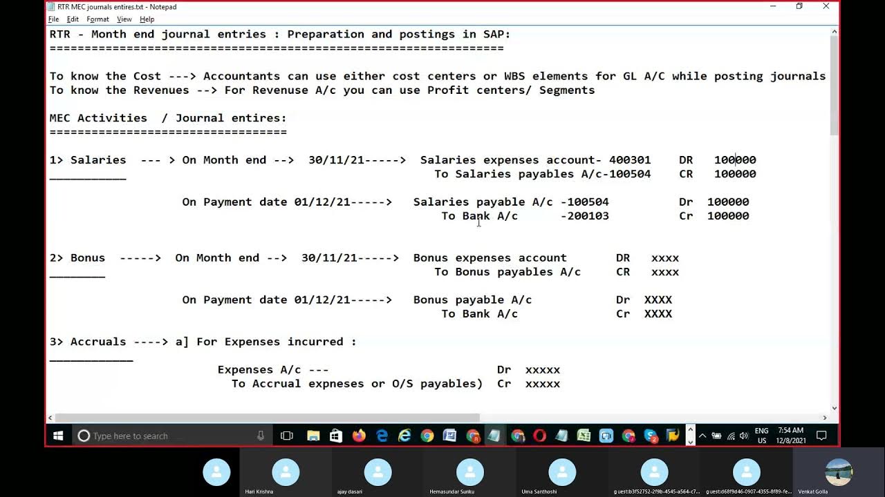 RTR MEC GL journal entries postings in SAP YouTube
