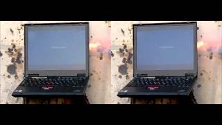 Exploding Laptop 3D Stereo slow motion