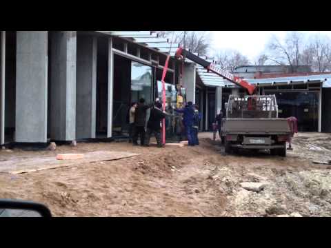 Монтаж витражей sky frame