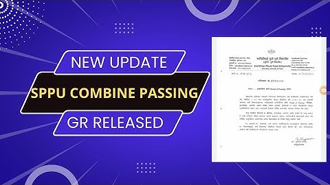 SPPU COMBINE PASSING || GR RELEASED || GOOD NEWS || savitribai phule pune University combine passing
