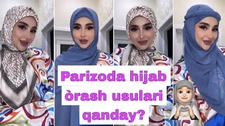Parizoda hijab òrash usularini kòrsatdi🧕Mana silaga vada qigan videoyim✨Videoga òzila boxo berila☺️