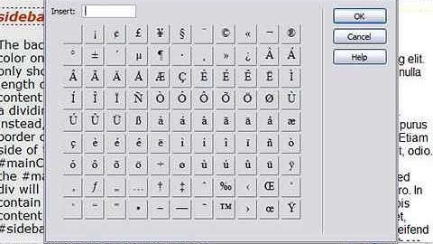 Insert a Special Character in Dreamweaver CS3